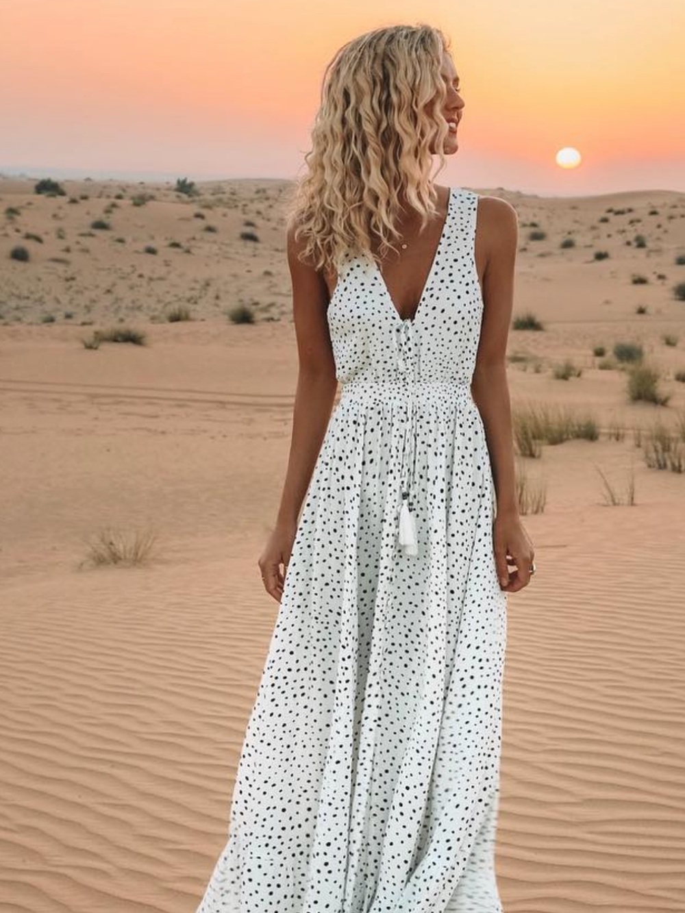 Kivari Bella Polka Dot Maxi Dress